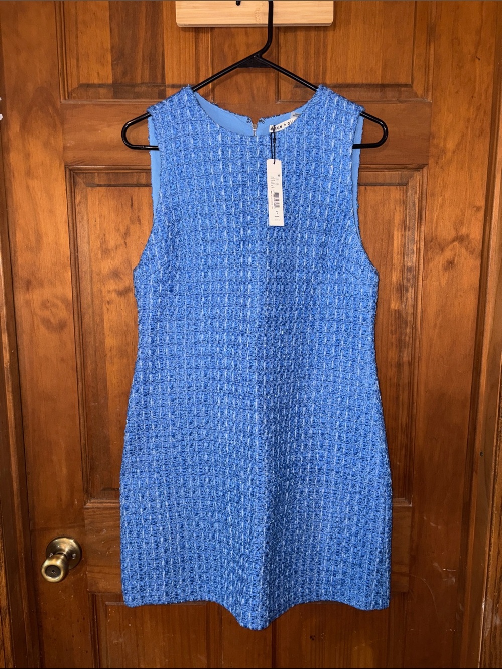 Alice + Olivia Cornflower Blue Textured Sleeveless Mini Dress